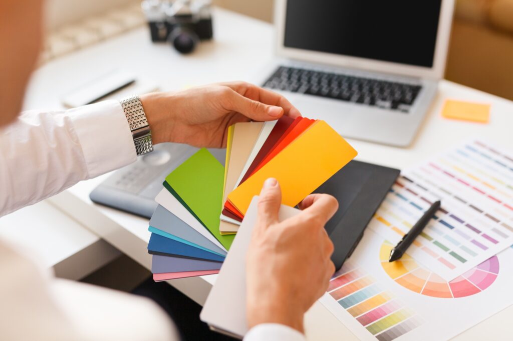 Crop designer choosing color sample