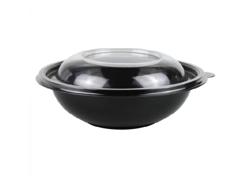 Black PET Plastic Salad Bowl