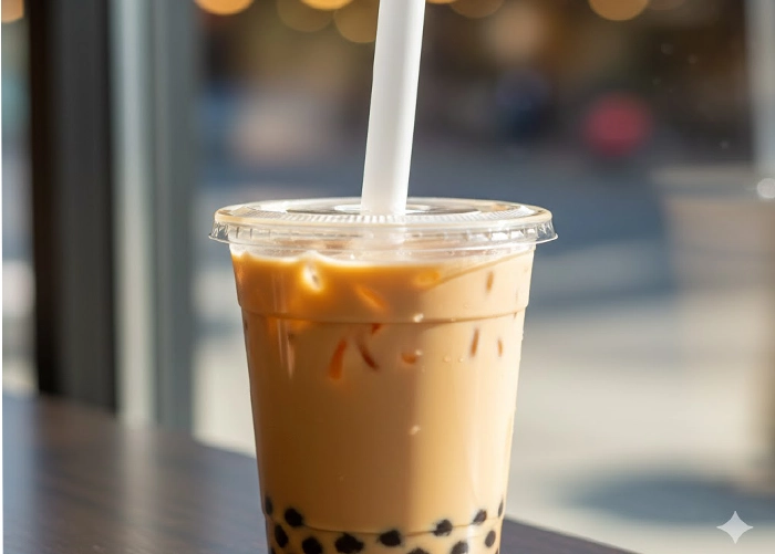 A Guide to Drinking Straw Sizes 7 Bubble tea with a wide straw