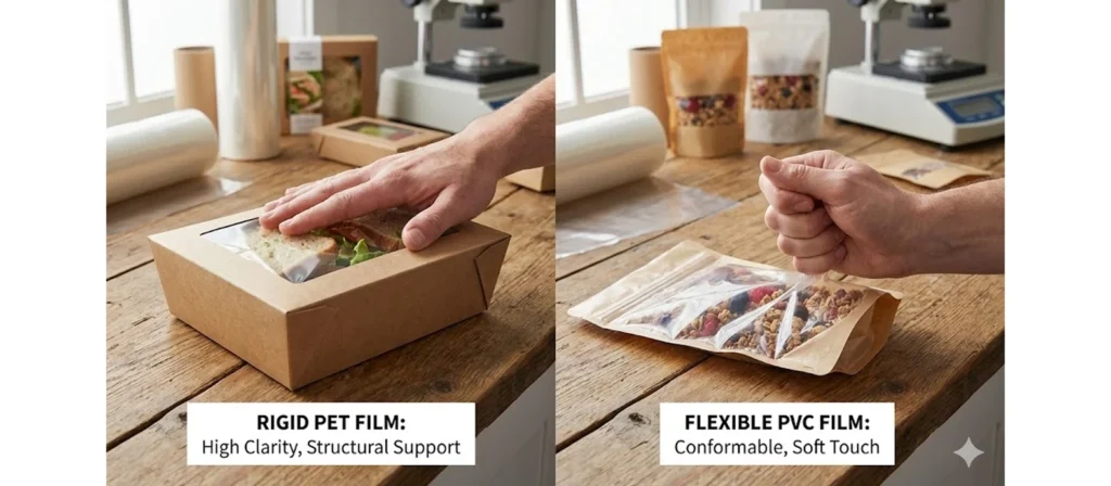 A Complete Guide to Window Patching in Food Packaging 3 Rigidity vs. Flexibility of Window Films