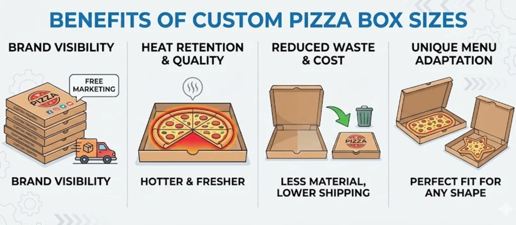 Comprehensive Pizza Box Sizes Guide 9 Benefits of Custom Pizza Box Sizes