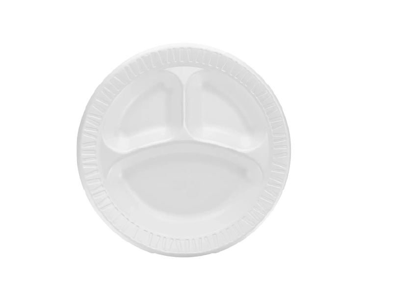 Compartment White Paper Plates