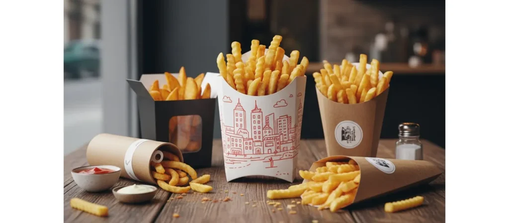What Are Disposable Food Containers? 12 French Fries Packaging Scene Diagram
