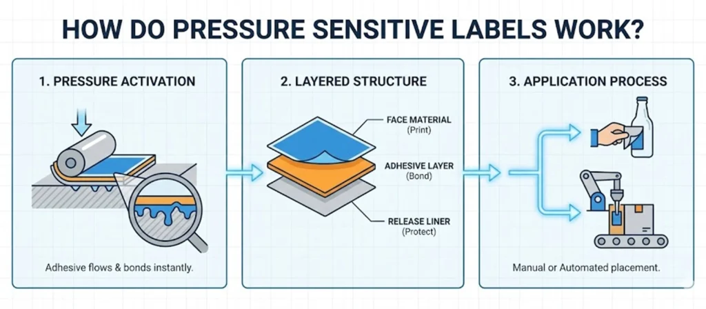 A Complete Guide to Pressure Sensitive Labels for Packaging 9 How Do Pressure Sensitive Labels Work