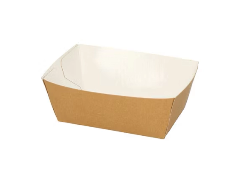 Kraft/White Card Food Boat Tray