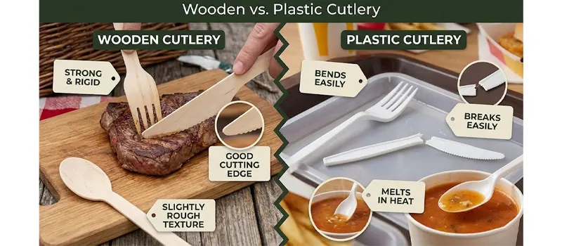 Wooden Cutlery Vs Plastic Cutlery: Which Is Better for You 6 Practical Performance Wooden Cutlery vs Plastic Cutlery