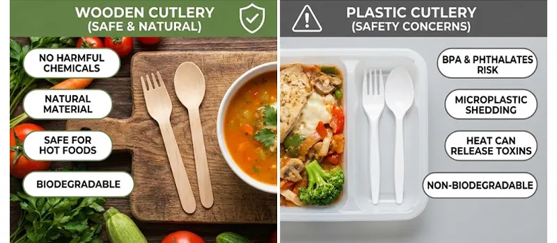 Wooden Cutlery Vs Plastic Cutlery: Which Is Better for You 5 Safety and Healthy Use Wooden Cutlery Vs Plastic
