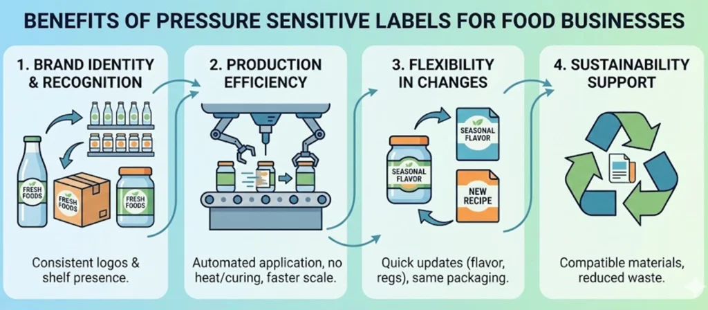 A Complete Guide to Pressure Sensitive Labels for Packaging 12 What Are the Benefits of Pressure Sensitive Labels for Food Businesses