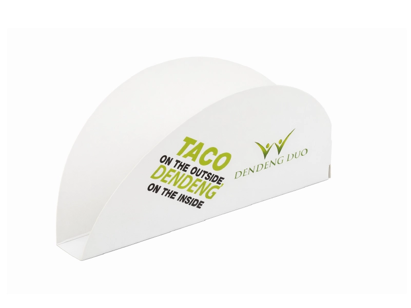 White Paperboard Taco Holder Box
