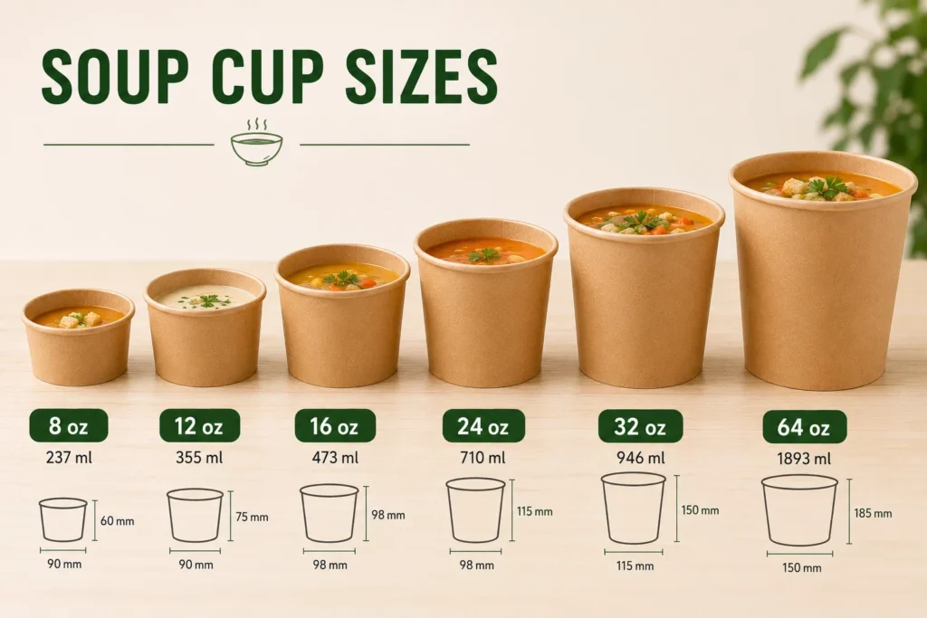 Takeaway Soup Portion Sizes: Container Guide in ML, OZ & Grams 13 Soup Cup Sizes