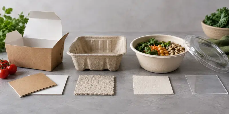 Best Leak-Proof Takeout Containers for Food Delivery Businesses 4 food container materials coatings molded fiber paperboard and clear lids