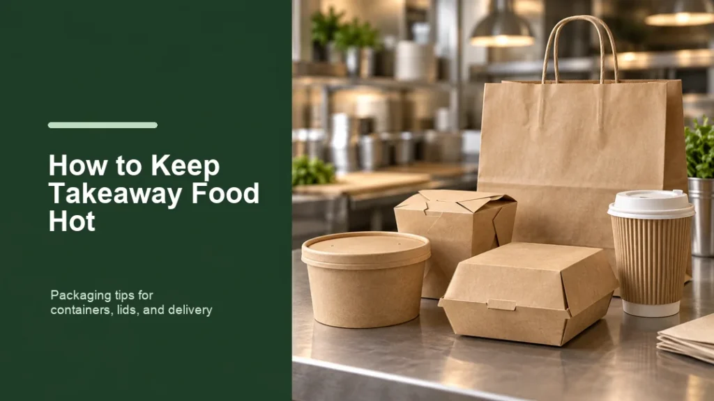How to Keep Takeaway Food Hot: A Packaging Guide 4 How to Keep Takeaway Food Hot with paper bowls, boxes, cups, and a carry bag