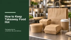 How to Keep Takeaway Food Hot with paper bowls, boxes, cups, and a carry bag