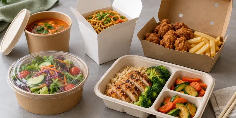 Best Leak-Proof Takeout Containers for Food Delivery Businesses 2 leak-proof container formats for soup noodles fried food salad and combo meals